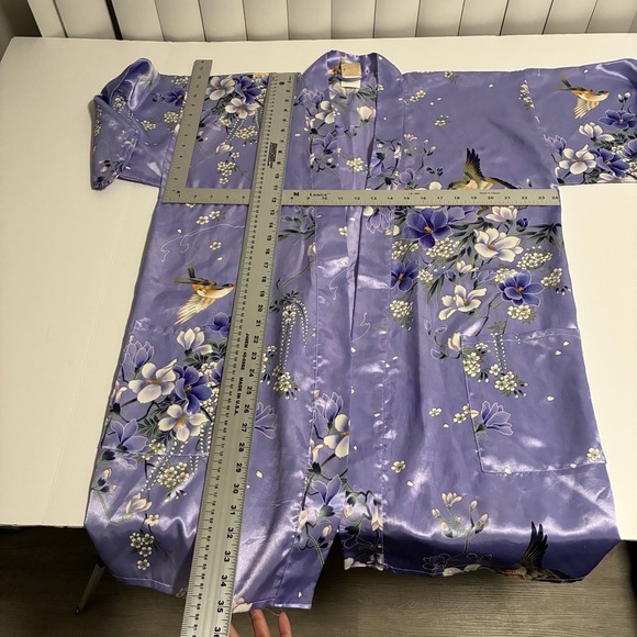 Floral Purple Kimono Robe coverup - Picture 3 of 7